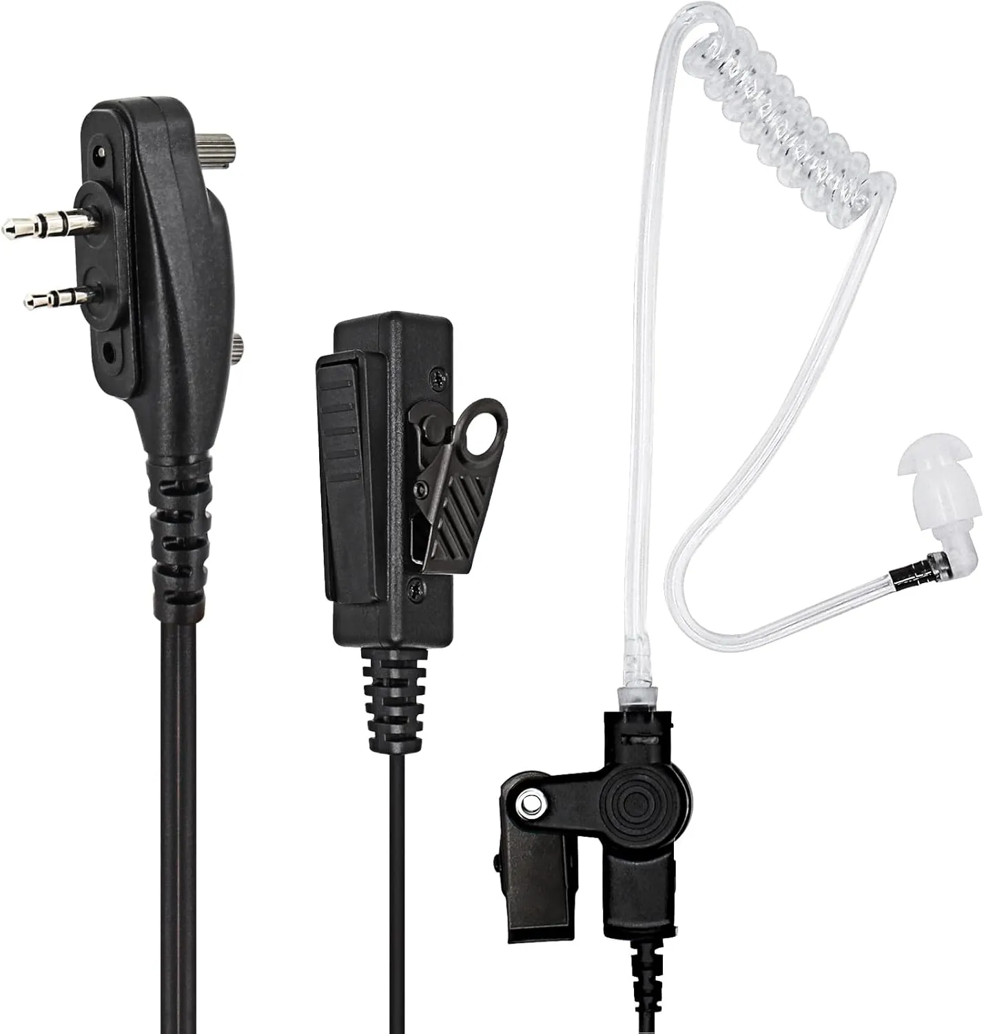 Accessoryway 2 Pin Acoustic Tube Earpiece with PTT Mic Radio Headset for ICOM IC-F4011 IC-F3011 IC-F3001 IC-F4001 IC-F3013 IC-F1000 IC-F2000 IC-F3 IC-F4 IC-F24S IC-F43TR Two Way Radio