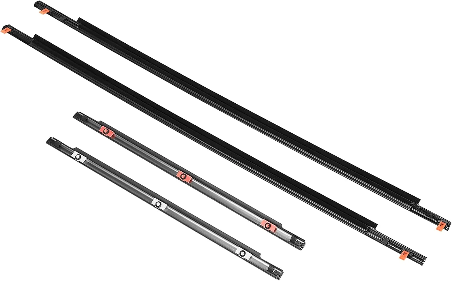 ACLONG Door Window Moulding Trim Front Rear Seal Outside Belt Weatherstrip Compatible with Toyota FJ Cruiser 2007-2014 Replaces# 68164-35041 68163-35041 68162-35073 68161-35073-4 Piece Set