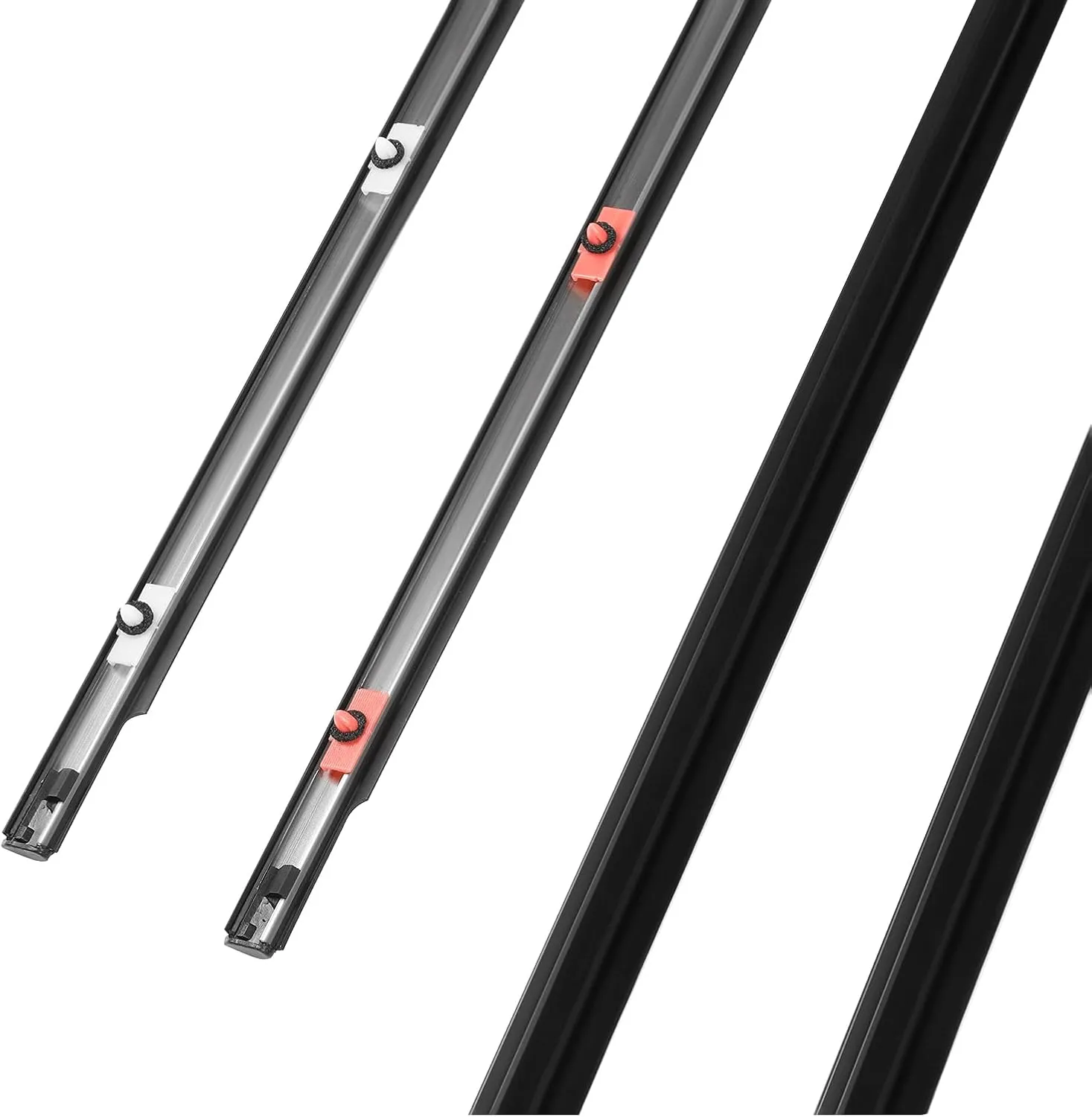 ACLONG Door Window Moulding Trim Front Rear Seal Outside Belt Weatherstrip Compatible with Toyota FJ Cruiser 2007-2014 Replaces# 68164-35041 68163-35041 68162-35073 68161-35073-4 Piece Set
