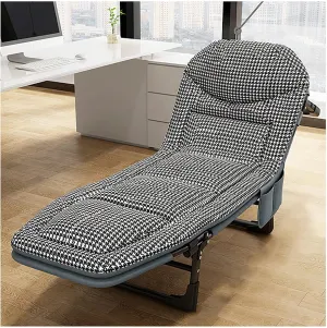 Adjustable 5-Position Portable Folding Camping Cot with Pillow - Perfect Outdoor Patio Lounge Chair for Camping, Pool, Beach - Durable Adults Reclining Folding Chaise Bed