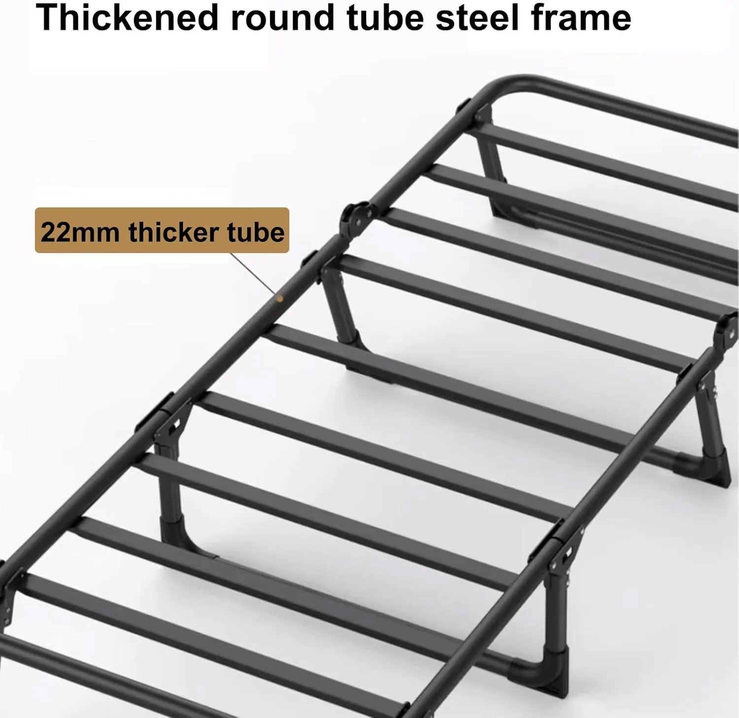 Adjustable Folding Bed with Mattress & Pillow - Heavy-Duty Metal Frame, 200kg Capacity, Portable Guest Bed for Home & Office, Gray, 180x56x30cm
