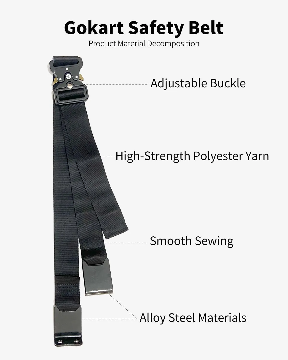 Adjustable GoKart Seat Belt for Segway Ninebot GoKart Pro/Pro2, Go Kart Kit Safety Harness Original Accessories