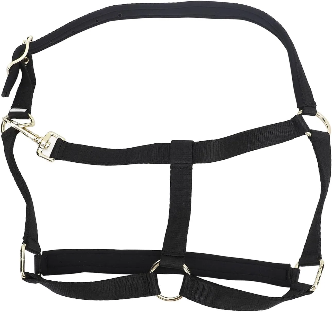 Adjustable Nylon Padded Horse Harness with Metal Buckle and Chin Strap for Comfortable Training Practices