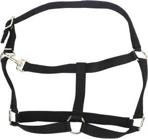 Adjustable Nylon Padded Horse Harness with Metal Buckle and Chin Strap for Comfortable Training Practices
