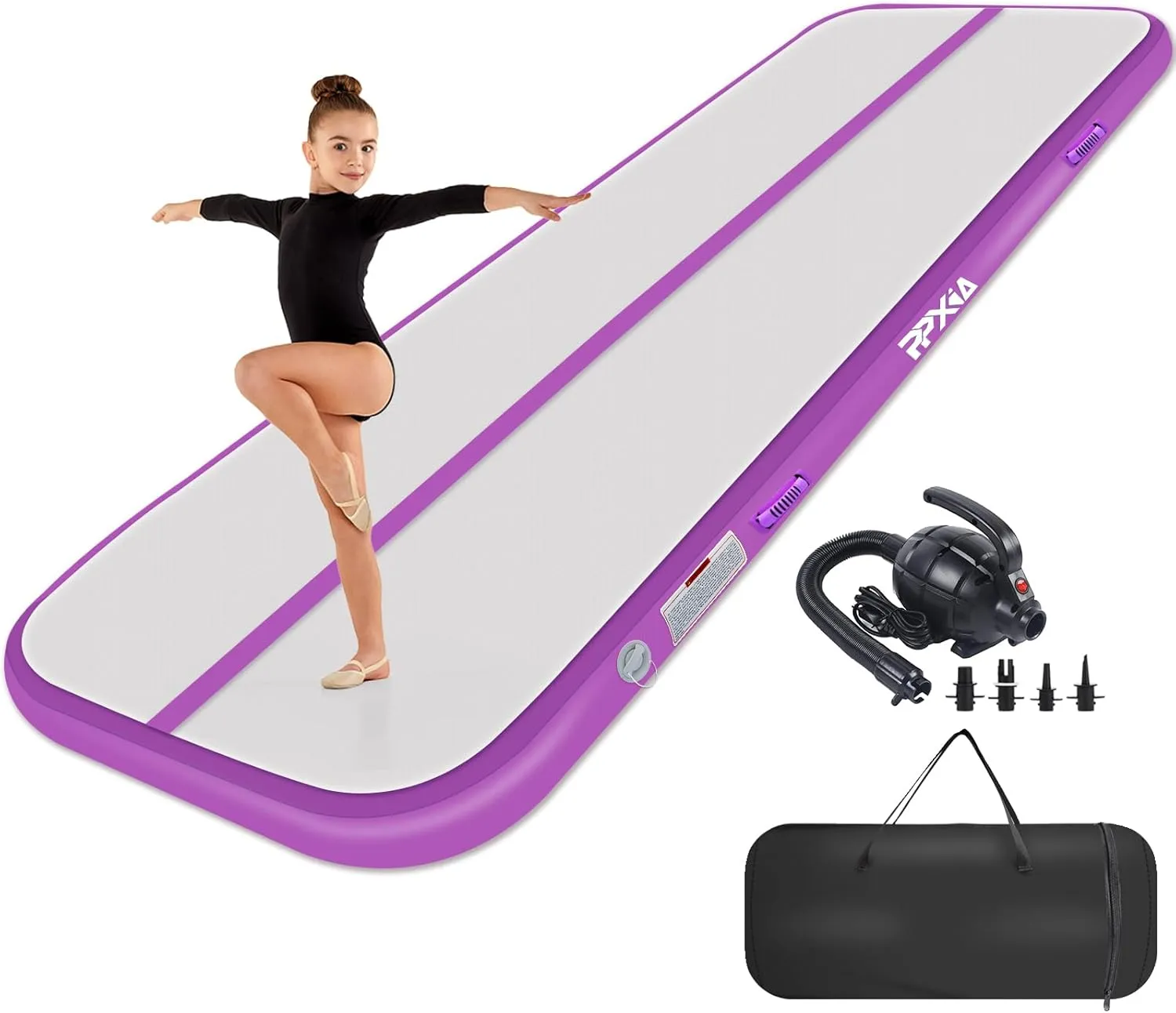 Air Tumble Track Mat 6.6ft 10ft 13ft 16ft 20ft Inflatable Gymnastics Tumbling Mat with Air Pump for Kids Adults, 4/8 inch Thick Gymnastic Mats for Home Use Gym Outdoor Cheerleading Training