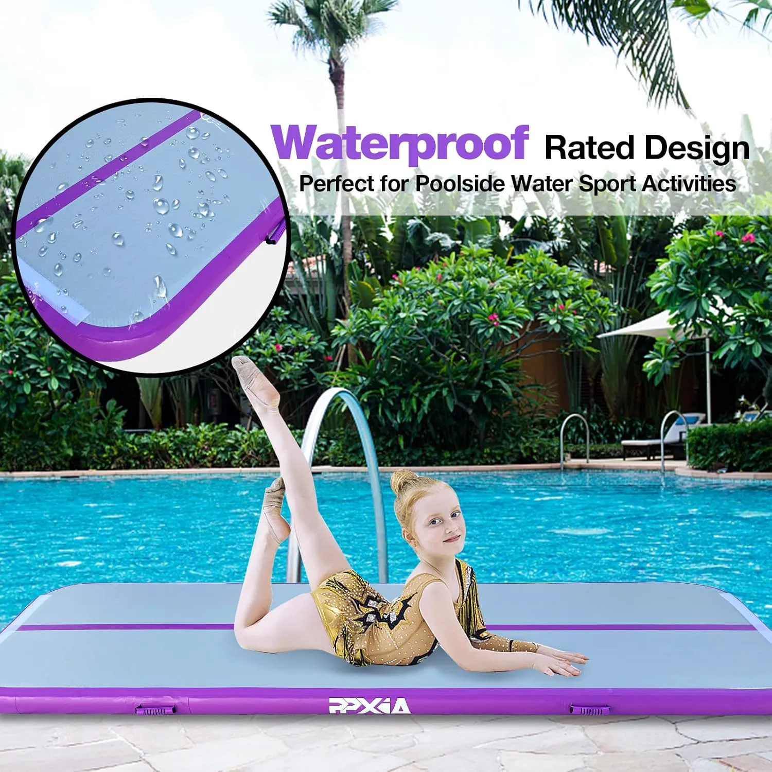 Air Tumble Track Mat 6.6ft 10ft 13ft 16ft 20ft Inflatable Gymnastics Tumbling Mat with Air Pump for Kids Adults, 4/8 inch Thick Gymnastic Mats for Home Use Gym Outdoor Cheerleading Training