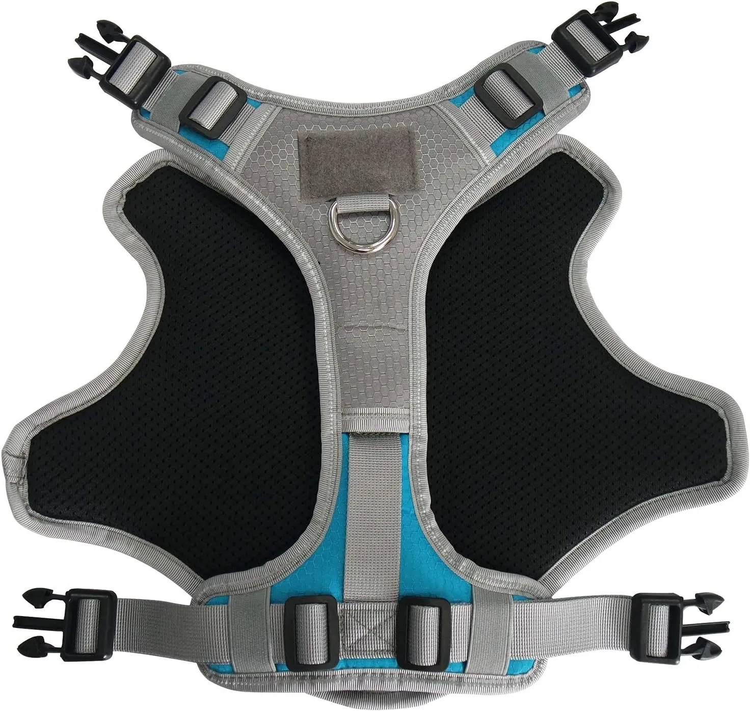 Albcorp Tactical Working Dog Vest Harness - No-Pull Service Dog Jacket with Reflective Hook & Loop Patches - Padded Handle, Buckles with Quick Release Buttons, Adjustable Straps - Blue, Medium