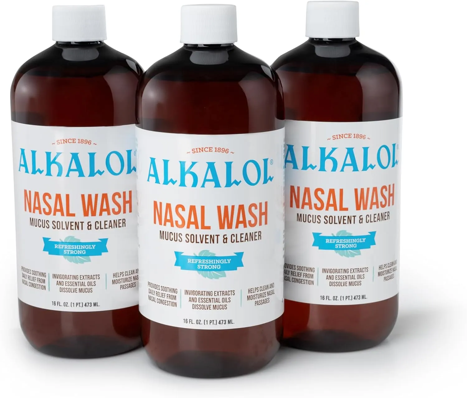 Alkalol Solution Original Nasal Wash, 3 Count -16 fl oz, 16 fl oz (pack of 3)