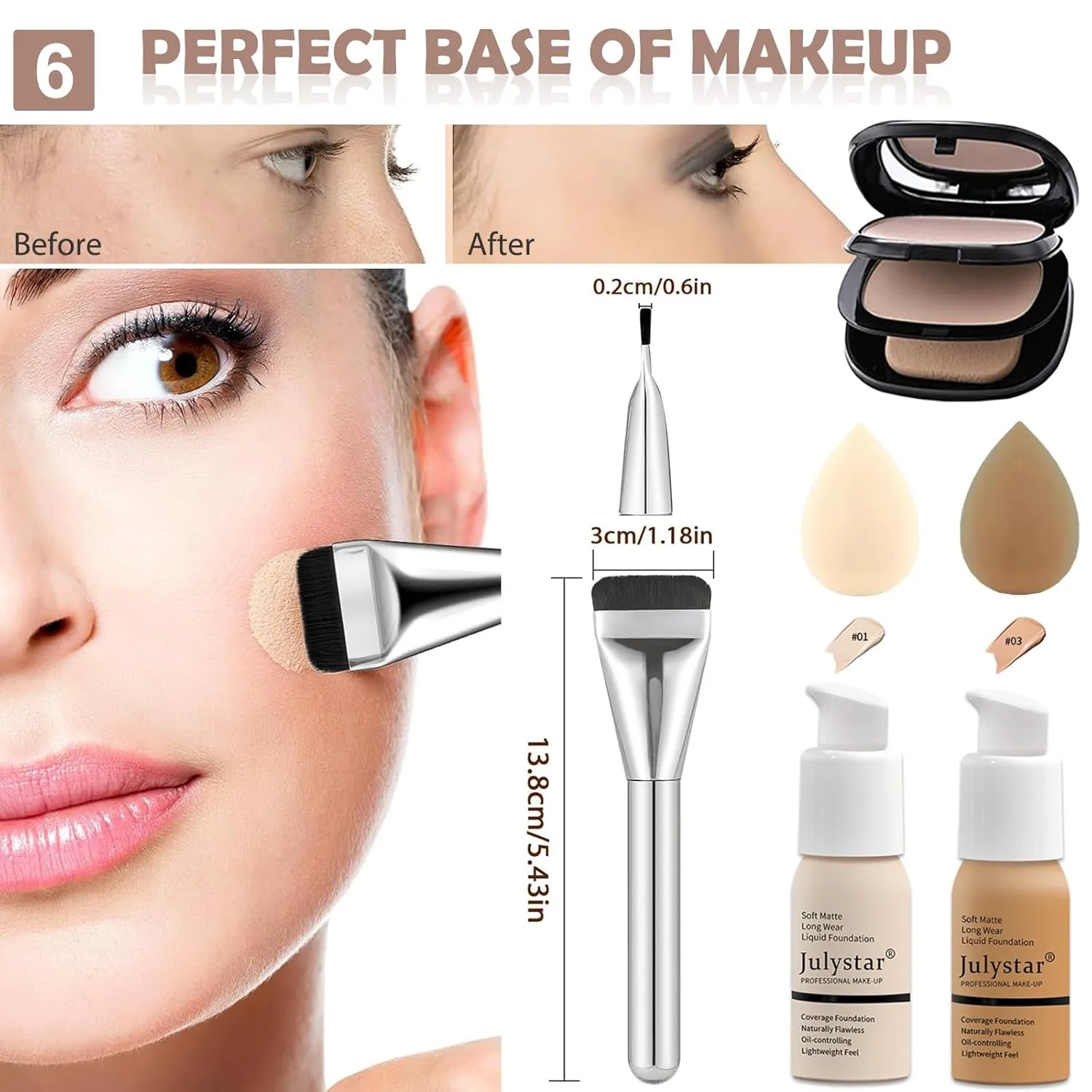 All in One Makeup Kit for Women-Full Professional Kit With 12 Color Eyeshadow, Foundation, Lipsticks, Eyeliner, Blush, Eyebrow Soap, Makeup Brush, Makeup Gift Set for Women Teens (Cool Grey)