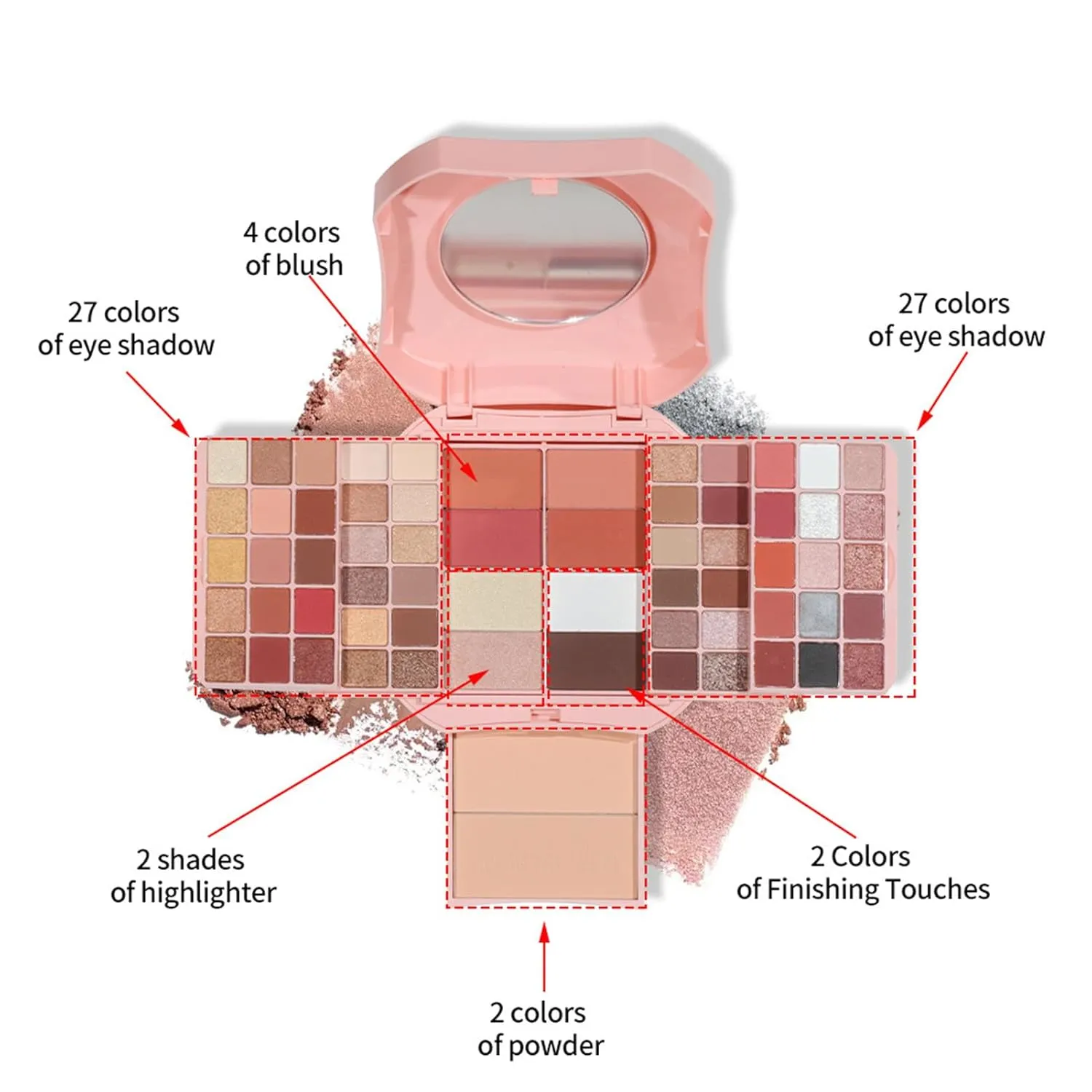 All In One Makeup Kit Matte Shimmer Eyeshadow Palette Professional Cosmetics Fashion Women Makeup Case Full Primer Set Present (B)