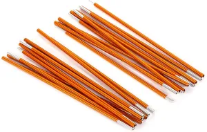 Aluminum Alloy Tent Pole, Space Saving, Anodized Appearance, Elastic Cord, 36cm Segment, 2 Pcs Gold Rods, for Camping Hiking Travel