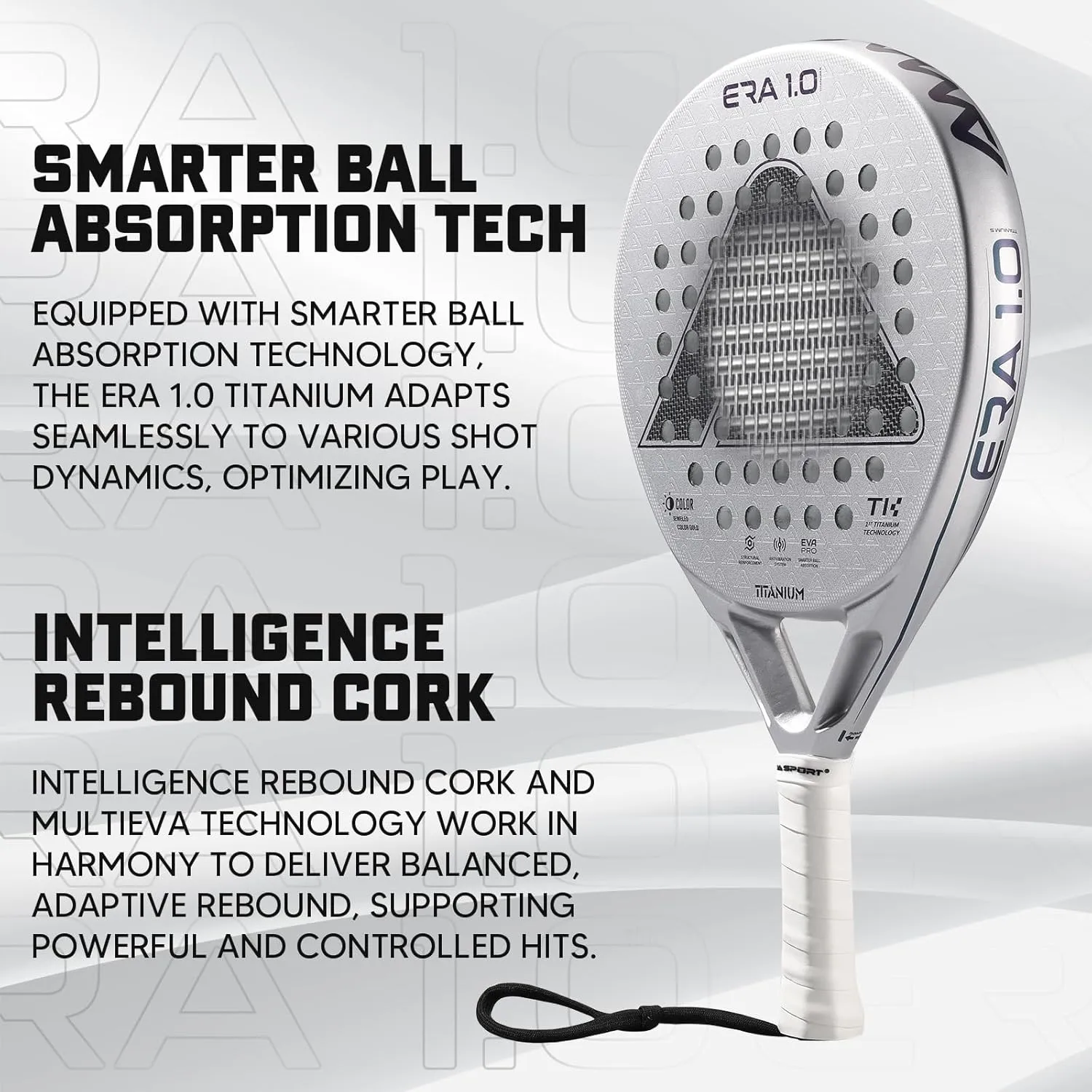 AMA SPORT ERA 1.0 Padel Racket Carbon Fiber Surface with EVA Memory Flex Foam Core Paddle Racket Lightweight Power & Precision Control Padel Racquet for Intermediate and Advanced Players