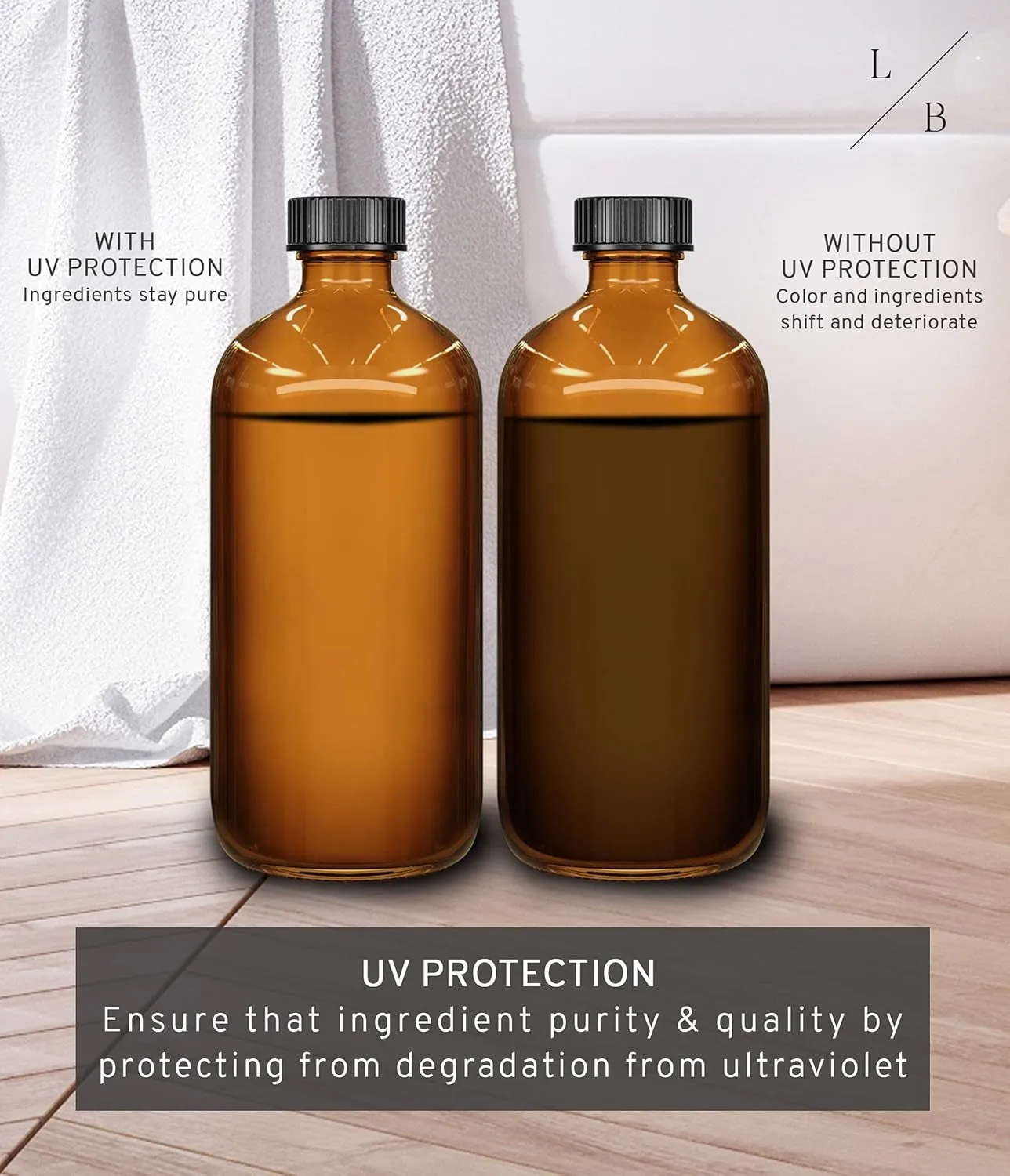 Amber Glass Spray Bottles 2 Pack, 16 Oz Refillable Empty Spray Bottle for Cleaning, Essential Oils, Hair, Plants, Adjustable Nozzle for Squirt and Mist, Bleach/Vinegar/Rubbing Alcohol Safe