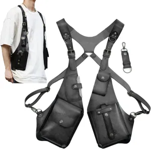 Anti-Theft Bag with Shoulder Harness, Anti-Theft Harness Wallet,Adjustable Steampunk Underarm Shoulder Bag for Men