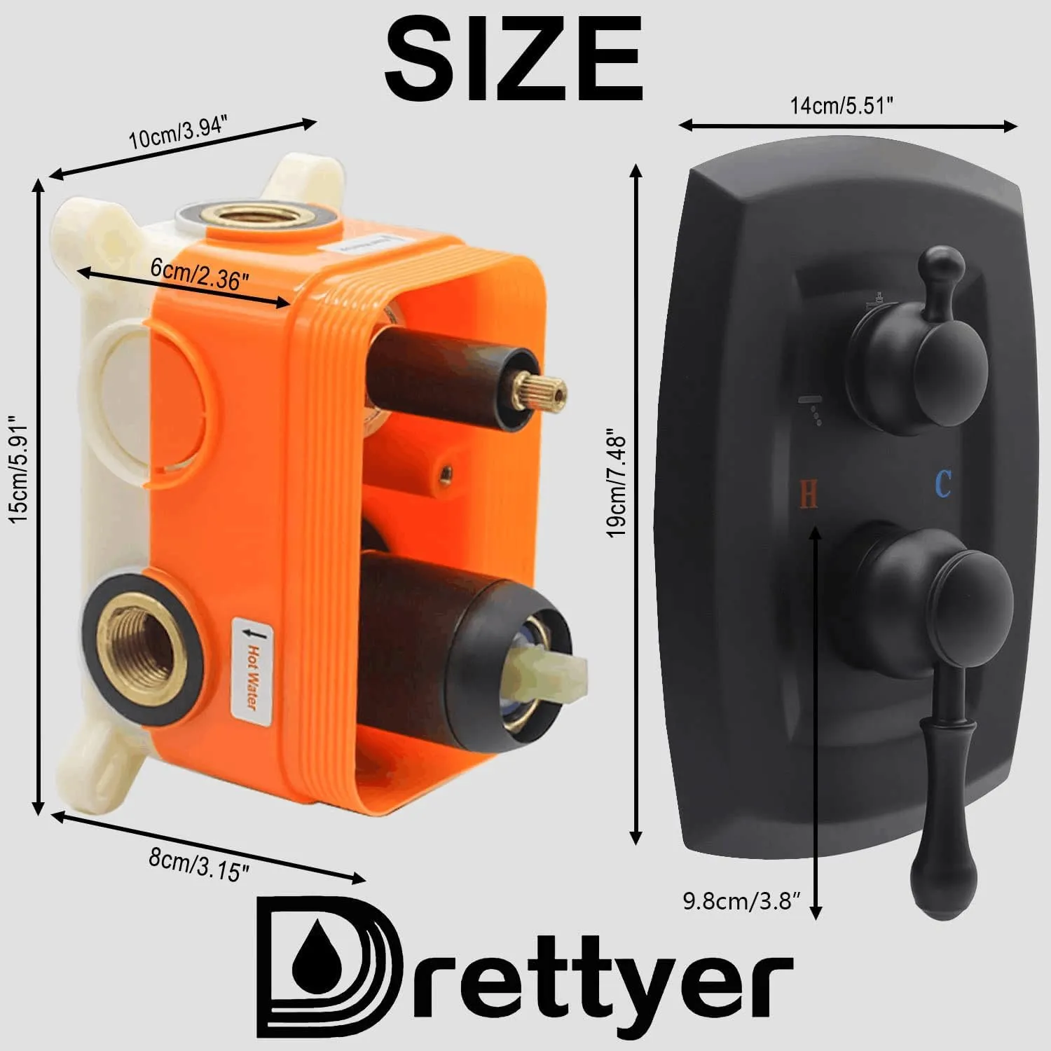 Antique 3 Way Function Shower Diverter Valve Matte Black Brass Concealed Faucet Mixer Valve Modern 2 Handles Style Rough-in Shower Valve Trim Kit