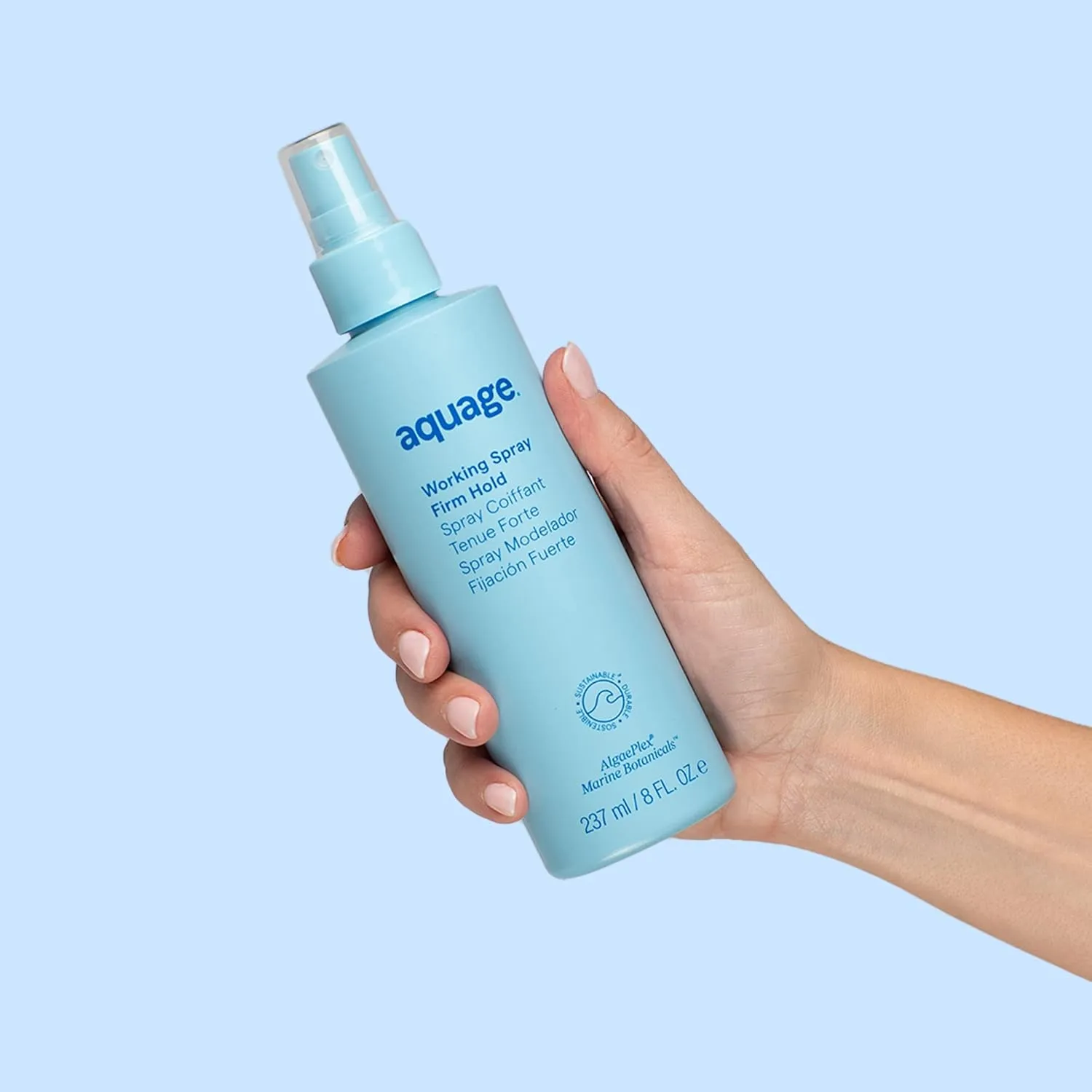 AQUAGE Working Spray, Firm and Long Lasting Hold Non-Aerosol Hairspray, Workable Dry-Down Period, Thermal Styling Product Creates Texture, 8 oz