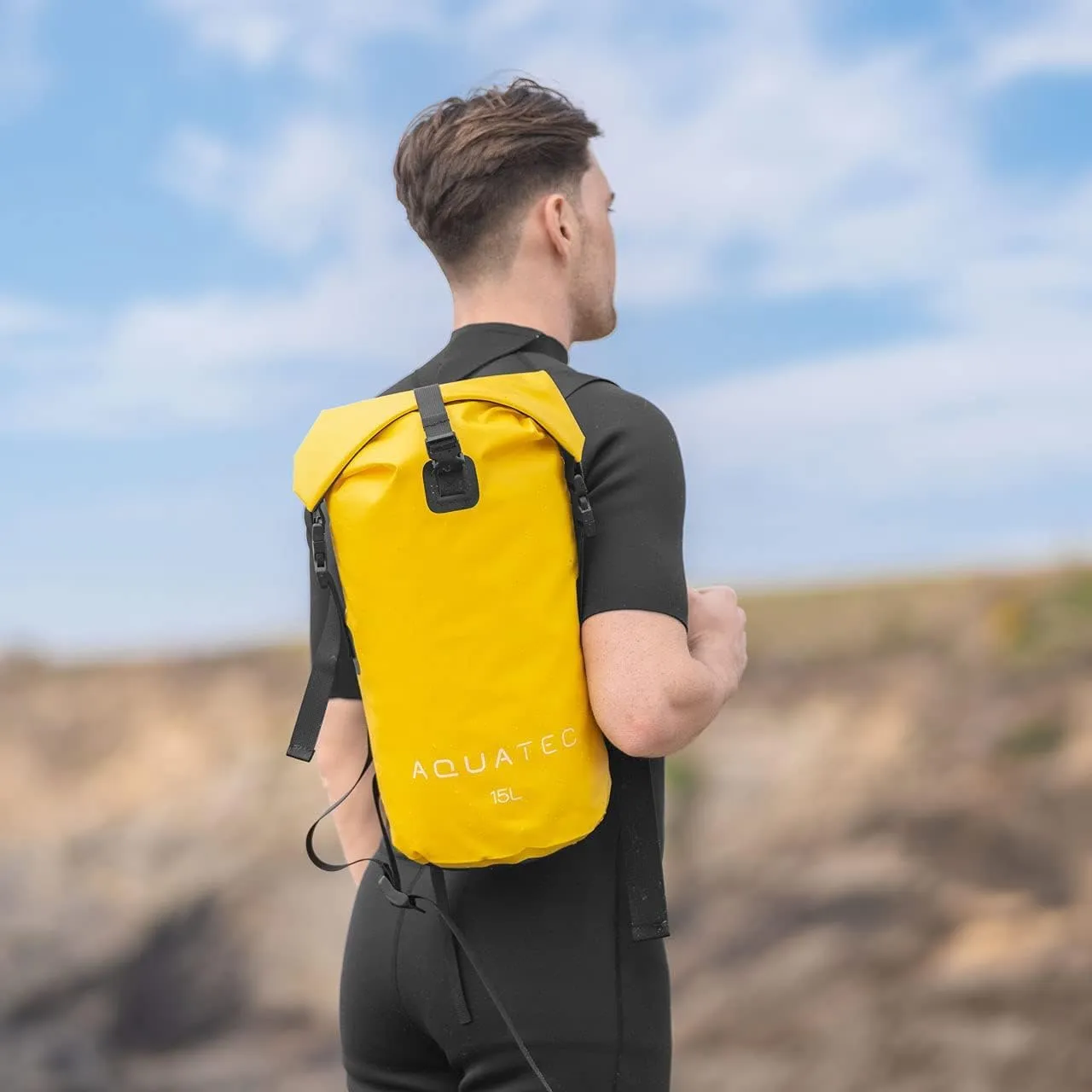 AQUATEC Waterproof Dry Bag Rucksacks - 5X Sizes: 10L, 15L, 20L, 30L & 40L | Double Shoulder Strap Backpack | Perfect for Boating/Kayaking/Hiking/Camping