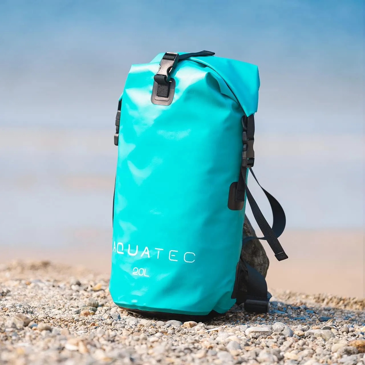AQUATEC Waterproof Dry Bag Rucksacks - 5X Sizes: 10L, 15L, 20L, 30L & 40L | Double Shoulder Strap Backpack | Perfect for Boating/Kayaking/Hiking/Camping