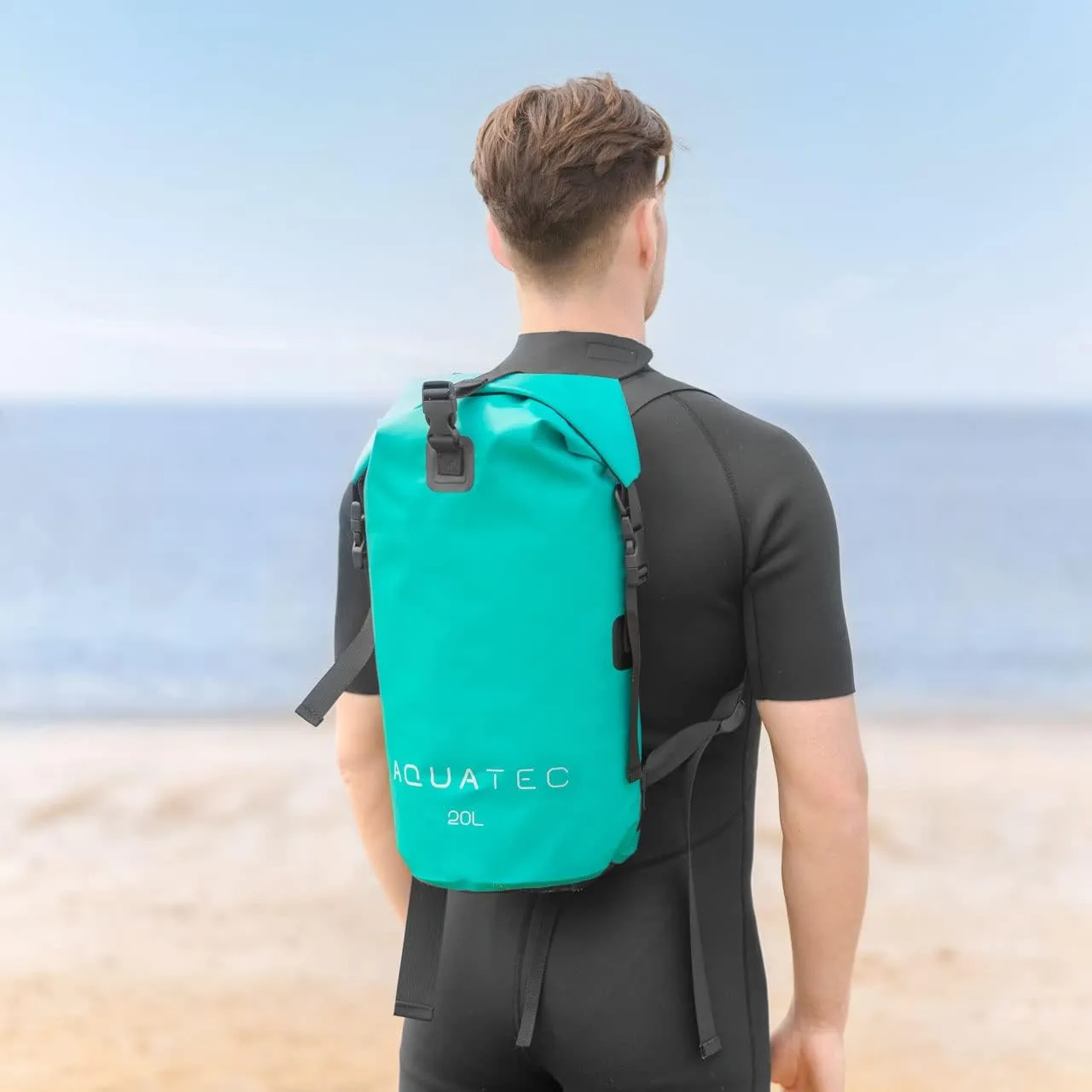 AQUATEC Waterproof Dry Bag Rucksacks - 5X Sizes: 10L, 15L, 20L, 30L & 40L | Double Shoulder Strap Backpack | Perfect for Boating/Kayaking/Hiking/Camping
