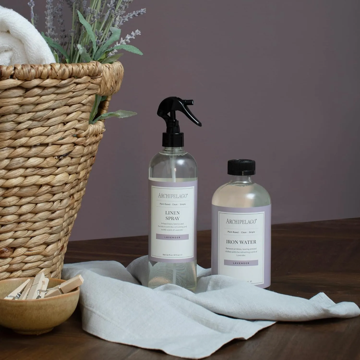 Archipelago Botanicals Lavender Linen Spray – Fabric & Room Freshener with 100% Natural Lavender – Odor Eliminator for Room, Upholstery & Clothes – 17.5 fl oz