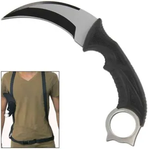 Armory Replicas Silver Back Stalker Karambit | Fixed Blade Survival Knife w Nylon Sheath Harness