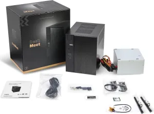 ASRock DeskMeet X300 Mini PC Barebone Kit – AMD AM4 Socket, Supports Ryzen 5000/4000/3000G CPUs, DDR4-3200MHz, PCIe 3.0 x16, Dual M.2, USB 3.2 Gen2 Type-C, 500W PSU (No CPU/RAM/Storage Included)