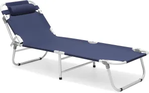 Athena Collection Camping Cot for Adult Sleeping, Heavy Duty Oxford Camping Bed with Pillow, Folding Cot Bed Portable Design with Carry Bag for Camping Outdoor Home Travel Support 300lbs Blue