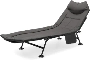 Athena Collection Folding Camping Cot with Mattress, 180° Adjustable Heavy Duty Camping Cot Sleeping Bed for Home Outdoor Travel, Portable Camping Bed with Pillow and Side Pocket for Adults