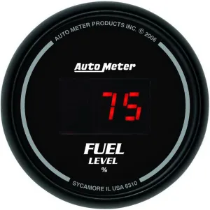 Auto Meter 6310 Sport Comp Digital Black 2-1/16" Programmable Gauge with presets Fuel Level
