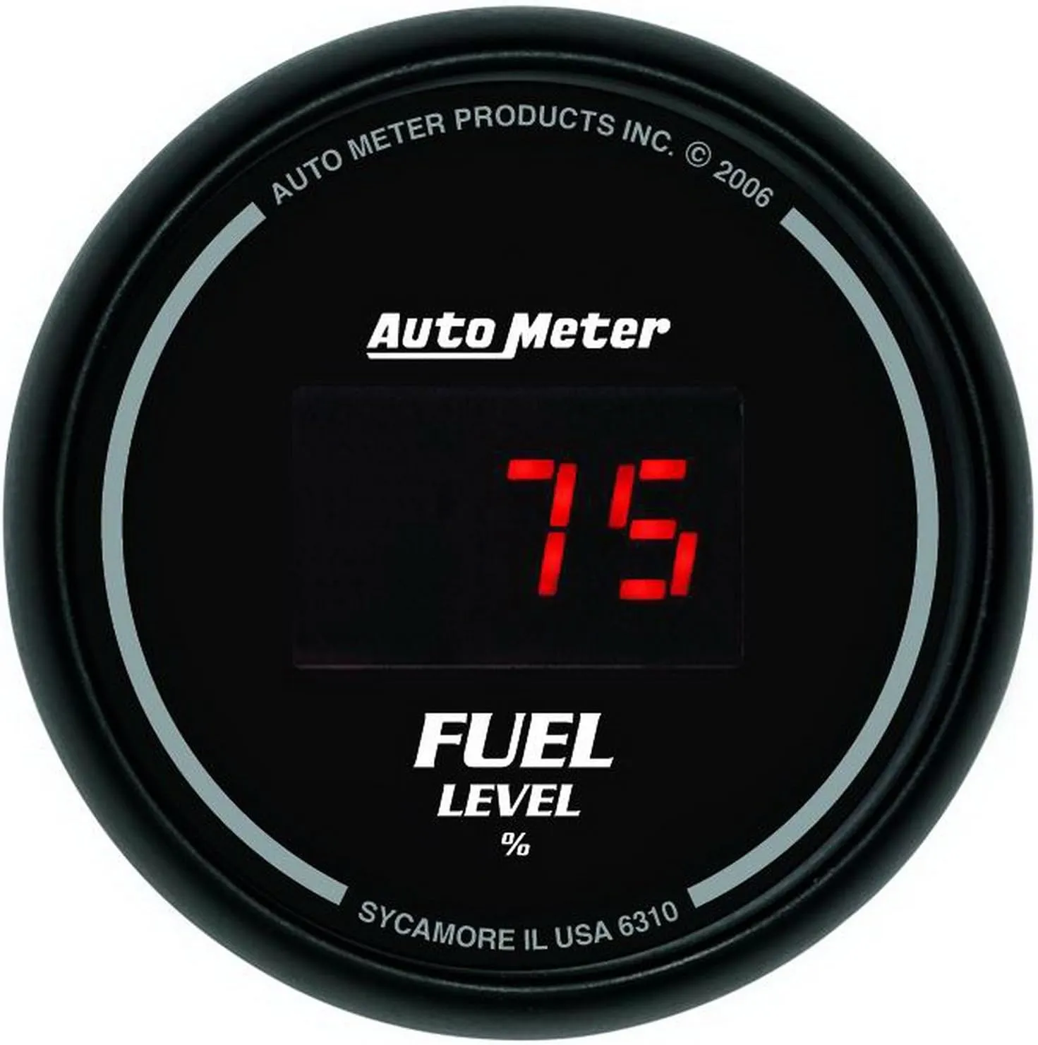 Auto Meter 6310 Sport Comp Digital Black 2-1/16" Programmable Gauge with presets Fuel Level