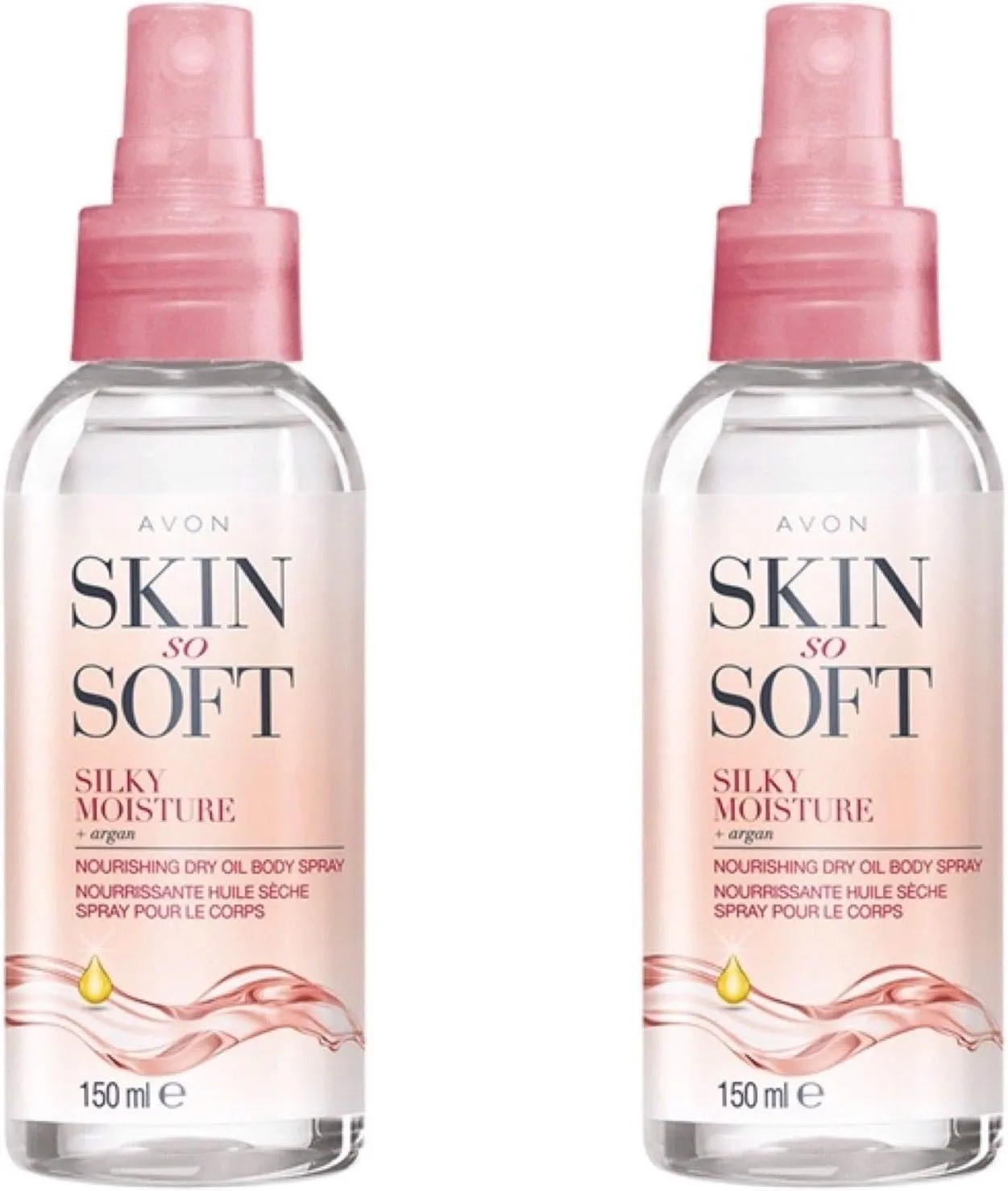 AVON Skin So Soft Silky Moisture Nourishing Dry Oil Spray 150ml (Two Pack)