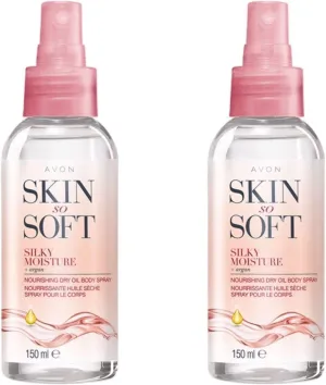 AVON Skin So Soft Silky Moisture Nourishing Dry Oil Spray 150ml (Two Pack)