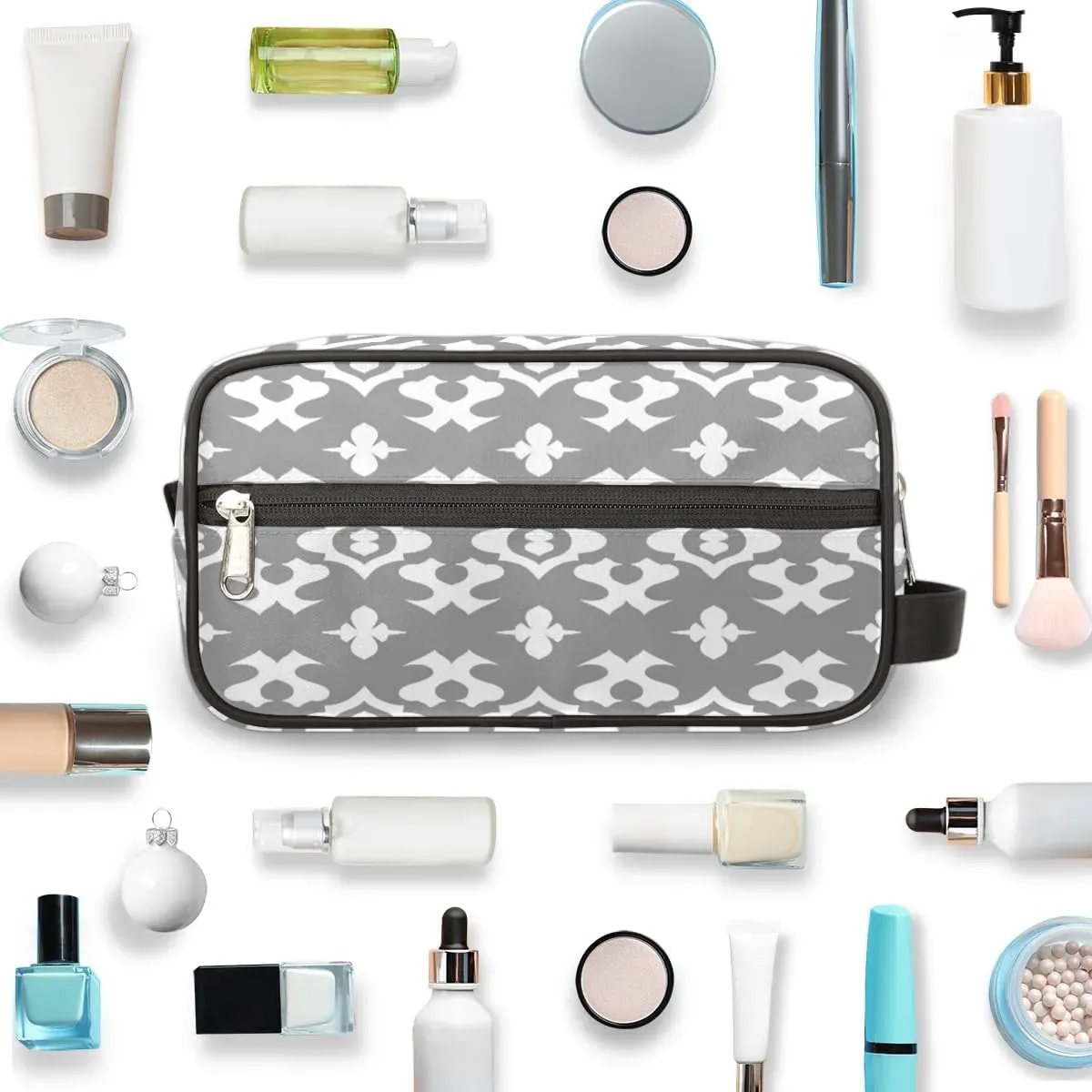Aztec Toiletry Bag for Women Abstract Geometric Waterproof Cosmetic Makeup Bag Toiletry Shaving Bag for Men Bathroom Travel Storage Bags with Handle