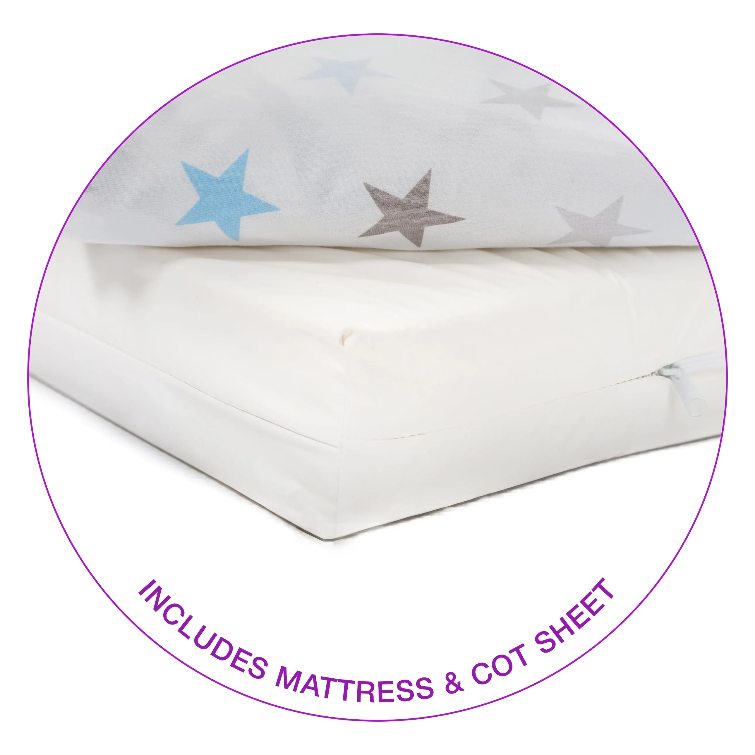Baby Cot Wooden (includes mattress and sheet)