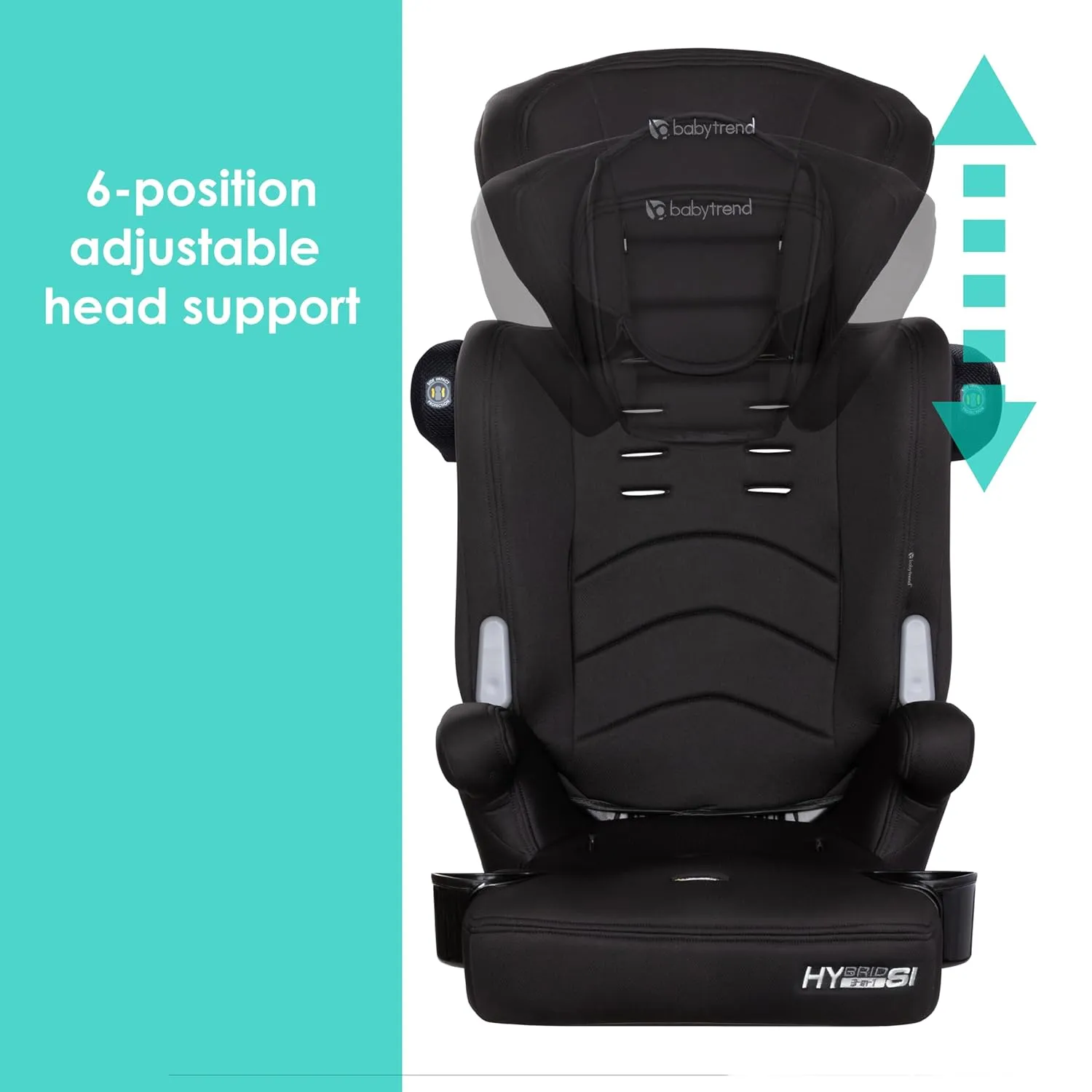 Baby Trend Hybrid SI 3-in-1 Combination Booster Car Seat with Side Impact Protection, Hoboken Black