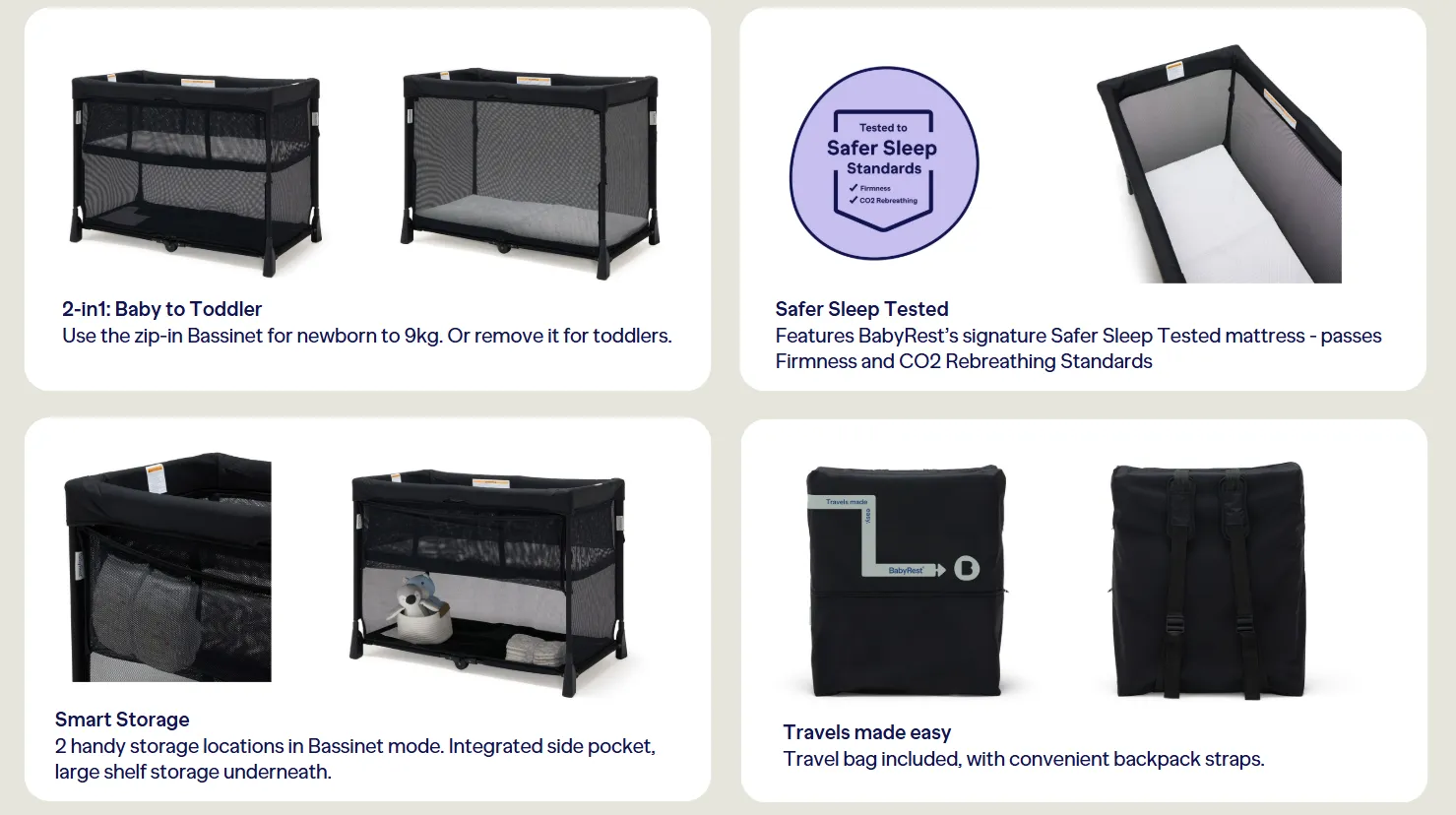 Babyrest | Journey 2-in-1 Travel Cot