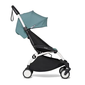 BABYZEN YOYO2 Stroller - Lightweight & Compact - Includes White Frame, Aqua Seat Cushion   Matching Canopy - Suitable for Children Up to 48.5 Lbs
