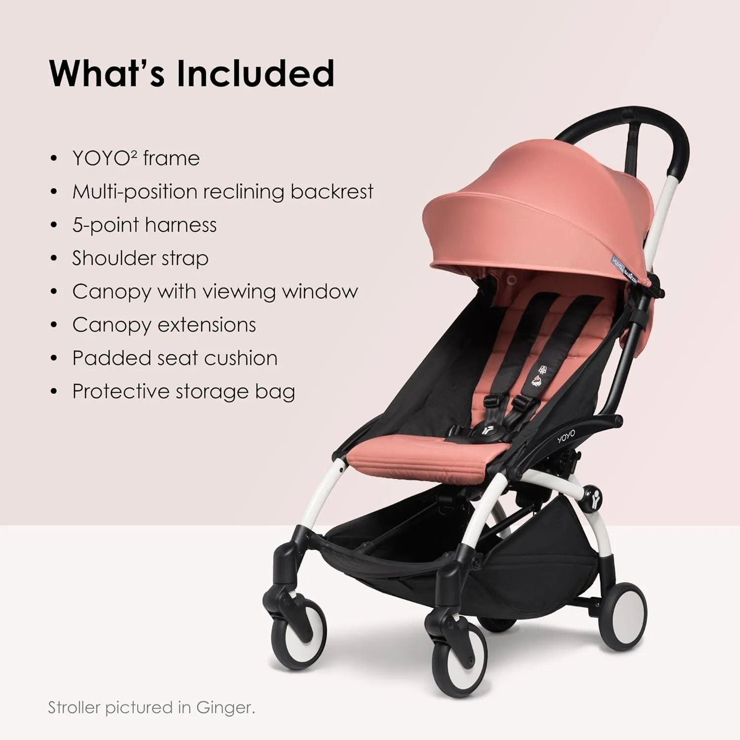BABYZEN YOYO2 Stroller - Lightweight & Compact - Includes White Frame, Aqua Seat Cushion   Matching Canopy - Suitable for Children Up to 48.5 Lbs