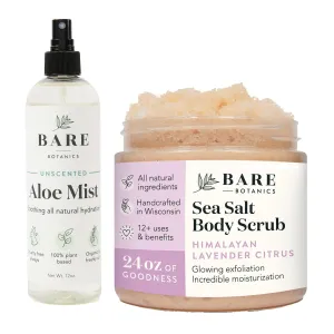 Bare Botanics Aloe Vera Mist   Lavender Grapefruit Body Himalayan Salt Scrub
