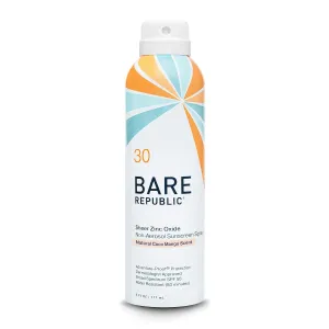 Bare Republic Mineral Sunscreen SPF 30 Sunblock Spray, Sheer and Non-Greasy Finish, Coconut Mango Scent, 6 Fl Oz