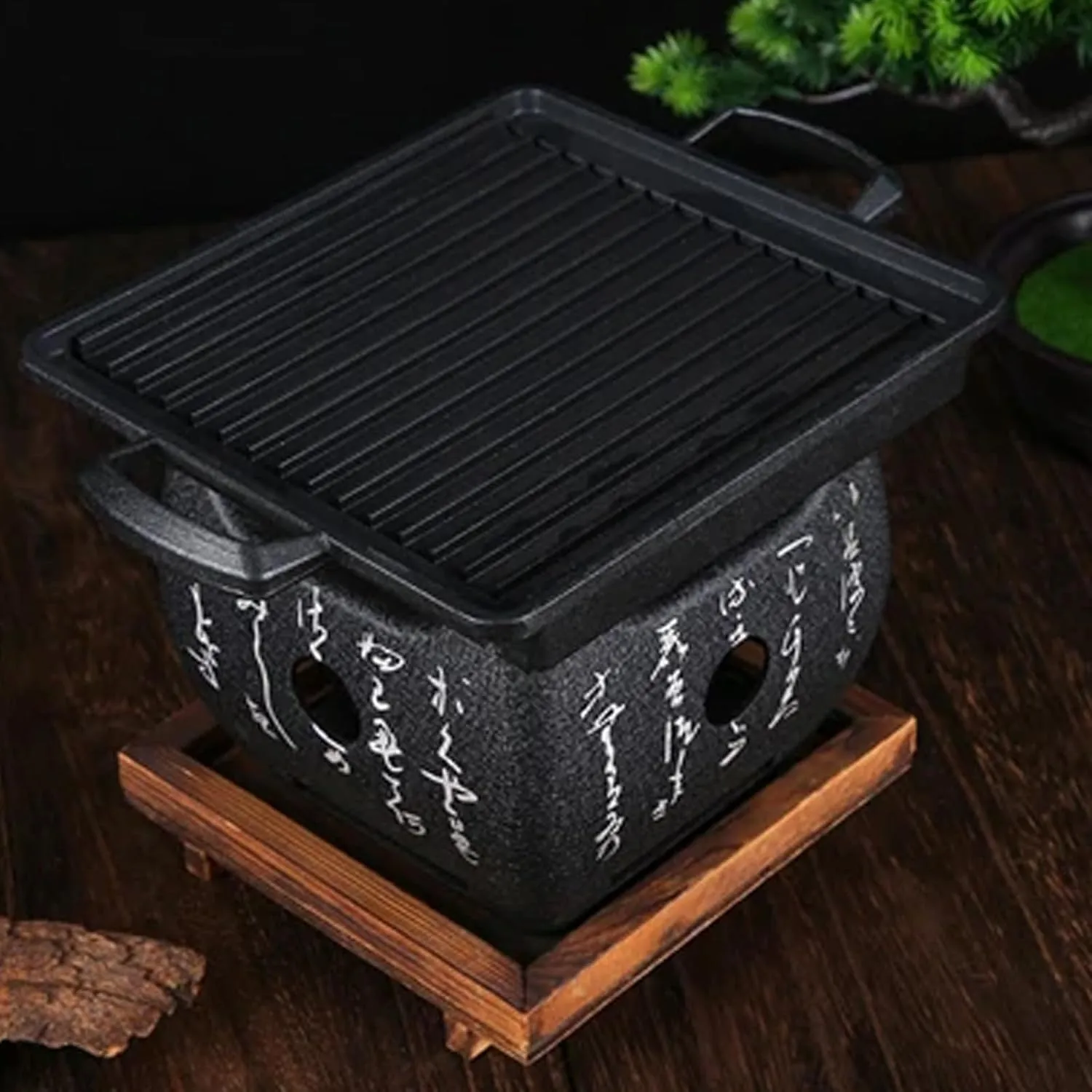 BBQ Grill,Portable Barbecue Grills Pans NonStick Rectangular Grills Plate Baking Tray Barbecue Plate for Indoor Outdoor Cooking
