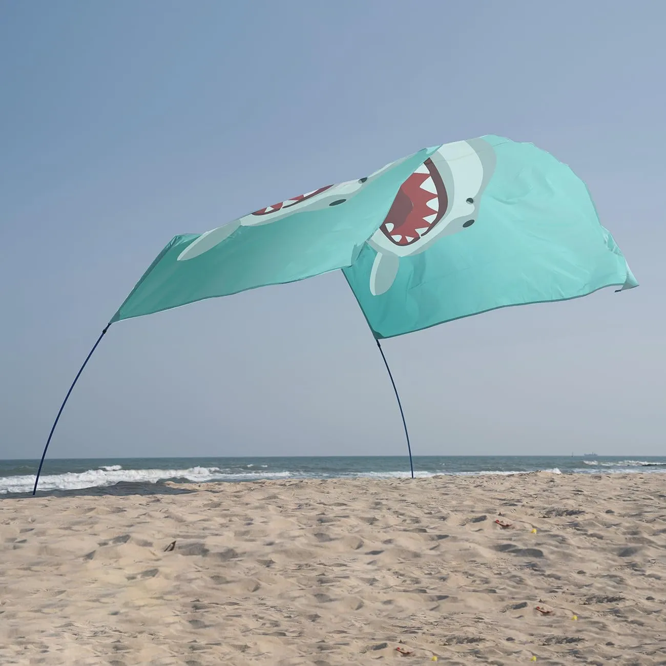 Beach Wind Shade Canopy, Shade Sun Shelter Tent for Beach, Backyard, Grassland, Park, Light Weight, Easy Set Up, 78 Sq. Ft. of Shade for 1-3 People, Lite Blue Tint Shark