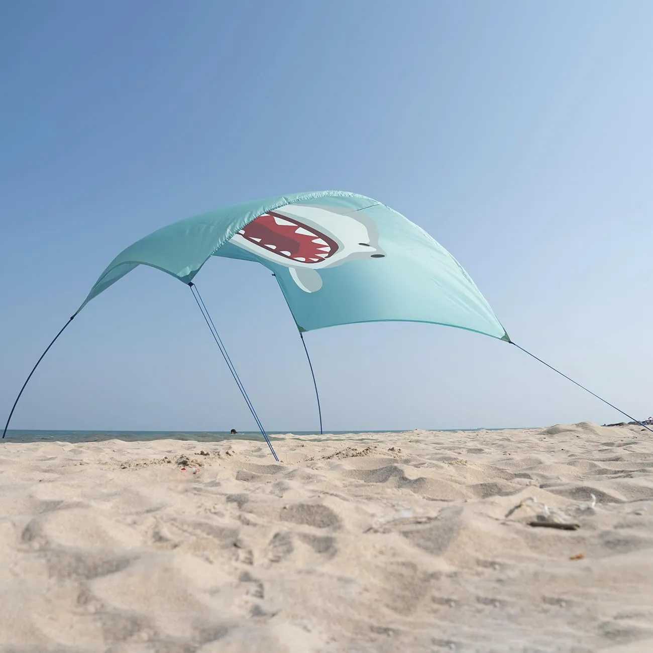 Beach Wind Shade Canopy, Shade Sun Shelter Tent for Beach, Backyard, Grassland, Park, Light Weight, Easy Set Up, 78 Sq. Ft. of Shade for 1-3 People, Lite Blue Tint Shark