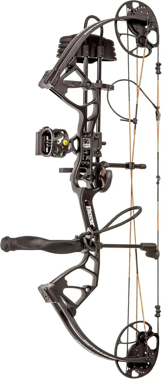 Bear Archery Royale Ready to Hunt Extra Compound Bow Package for Adults and Youth, 12”- 27” Draw Length, 5-50 Lbs Draw Weight, Up to 290 FPS, Limbs Made in USA, Limited Life-Time Warranty