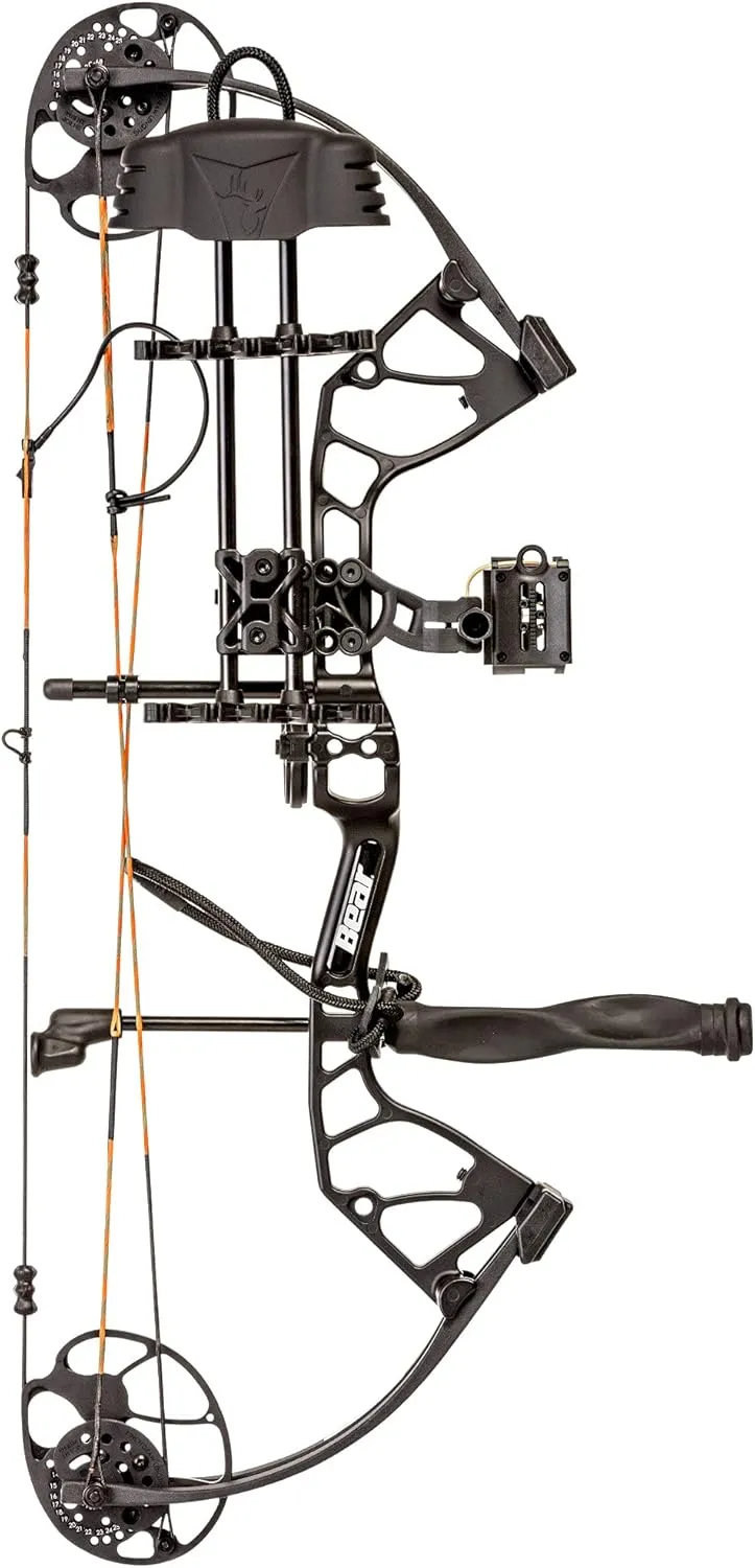 Bear Archery Royale Ready to Hunt Extra Compound Bow Package for Adults and Youth, 12”- 27” Draw Length, 5-50 Lbs Draw Weight, Up to 290 FPS, Limbs Made in USA, Limited Life-Time Warranty