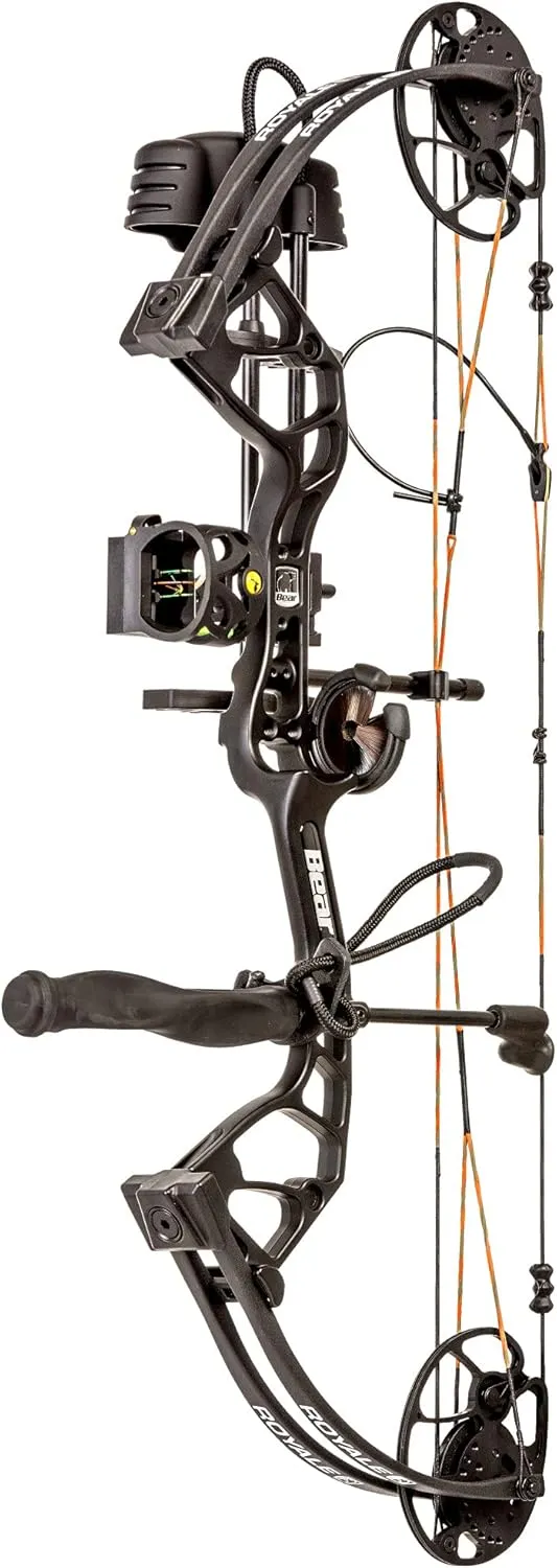 Bear Archery Royale Ready to Hunt Extra Compound Bow Package for Adults and Youth, 12”- 27” Draw Length, 5-50 Lbs Draw Weight, Up to 290 FPS, Limbs Made in USA, Limited Life-Time Warranty