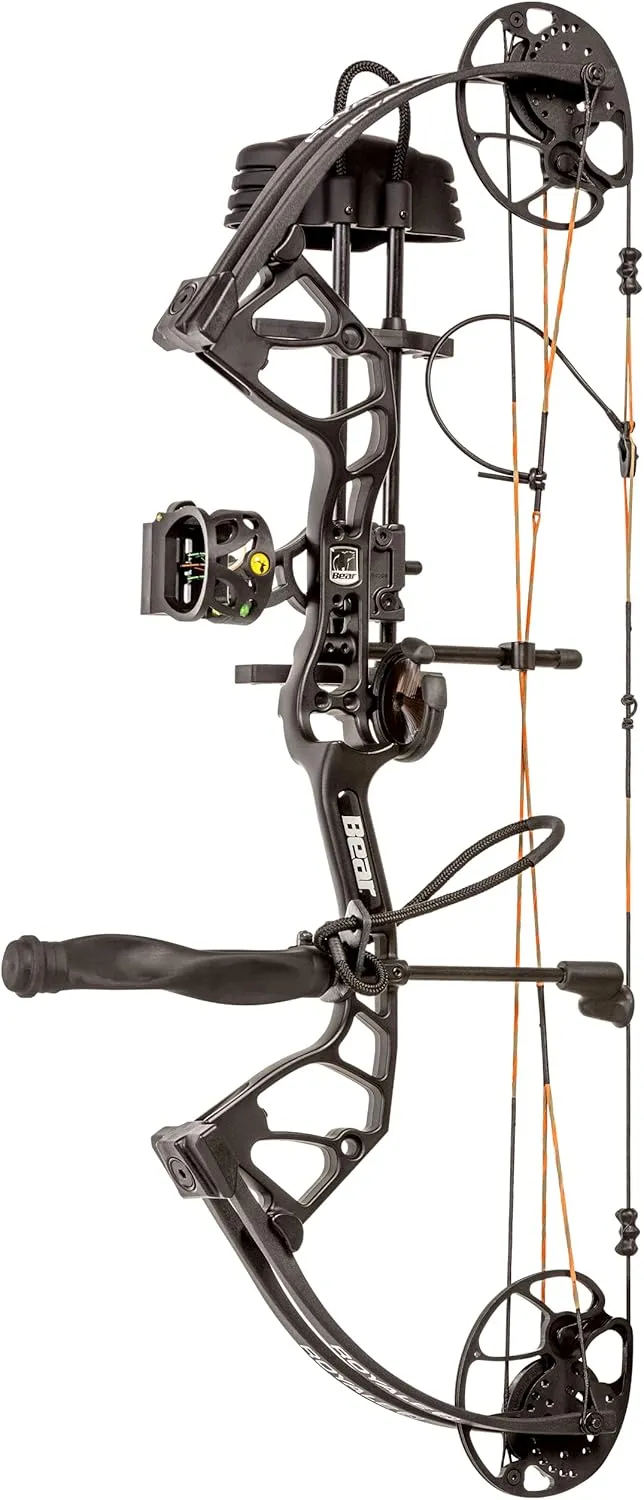 Bear Archery Royale Ready to Hunt Extra Compound Bow Package for Adults and Youth, 12”- 27” Draw Length, 5-50 Lbs Draw Weight, Up to 290 FPS, Limbs Made in USA, Limited Life-Time Warranty