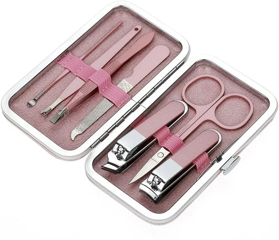 Beauty Tool Portable Set Professional Grooming Kits 7 Pieces Stainless Steel Manicure Kit Nail Scissors Grooming Kit Manicure Kit for Women