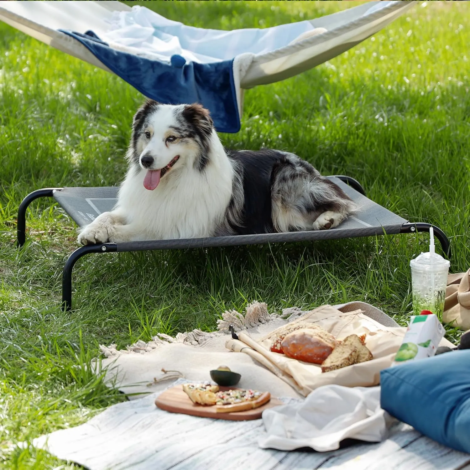 Bedsure XL Elevated Cooling Dog Bed Cot, Raised Pet Beds with No-Slip Feet, Stable Frame & Durable Supportive Teslin Recyclable Mesh, Breathable, Indoor and Outdoor, Multi Size Breathable Mesh