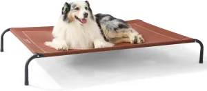 Bedsure XL Elevated Outdoor Dog Bed - Raised Dog Cots Beds for Extra Large Dogs, Portable Indoor & Outdoor Pet Hammock Bed with Skid-Resistant Feet, Frame with Breathable Mesh, Terracotta